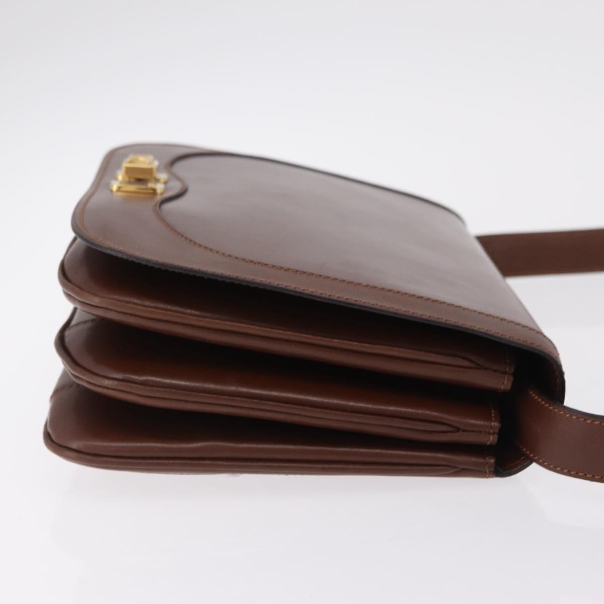 Celine Triomphe Leather Brown Leather Shoulder Bag Bag (Pre-Owned)