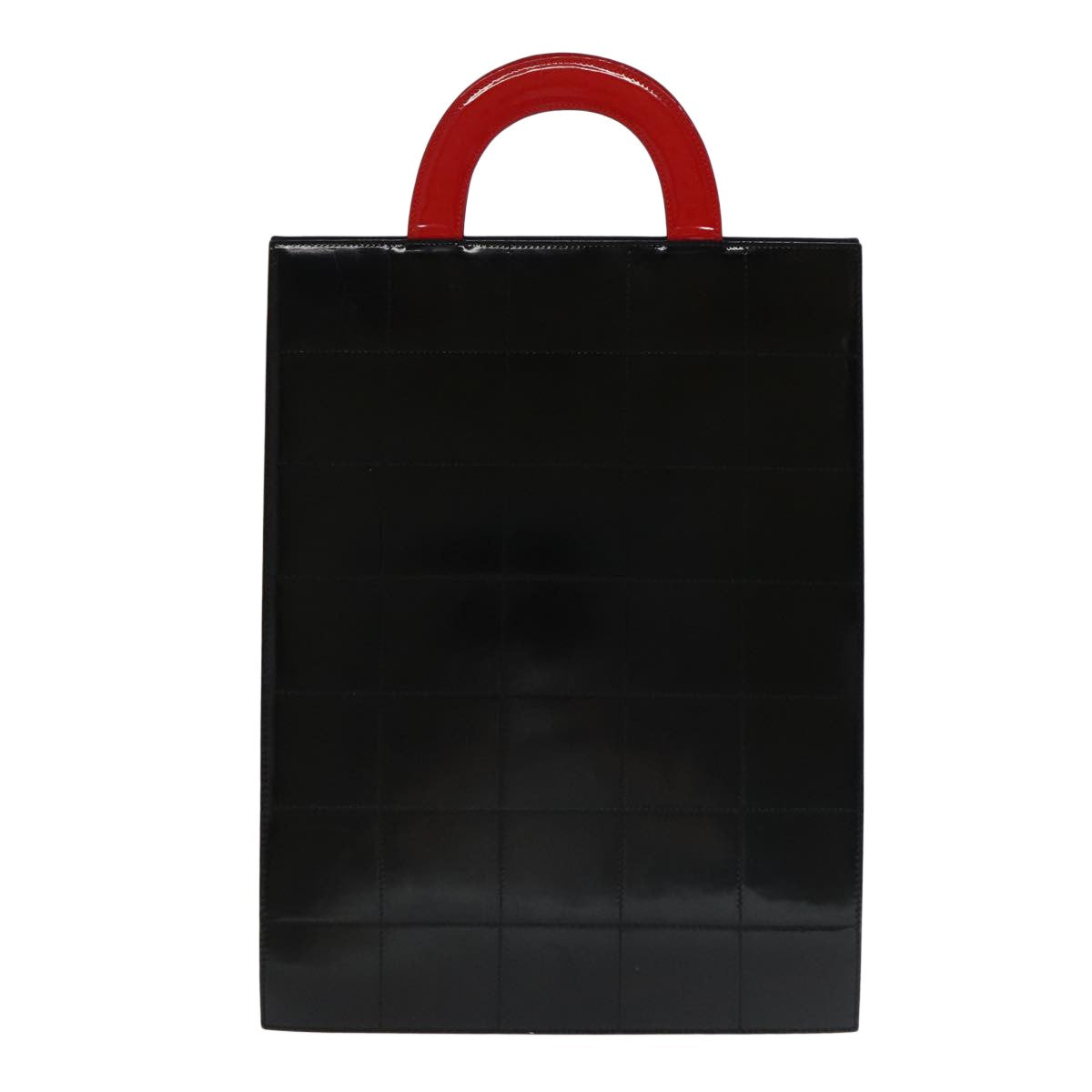 Chanel Vintage Portrait Tote Printed Leather And Quilted Patent Red Leather Tote Bag Bag (Pre-Owned)