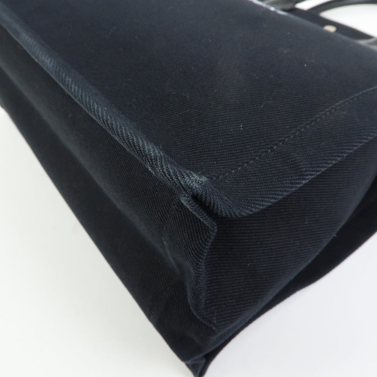 Saint Laurent Rive Gauche Shopper Canvas Black Canvas Tote Bag Bag (Pre-Owned)
