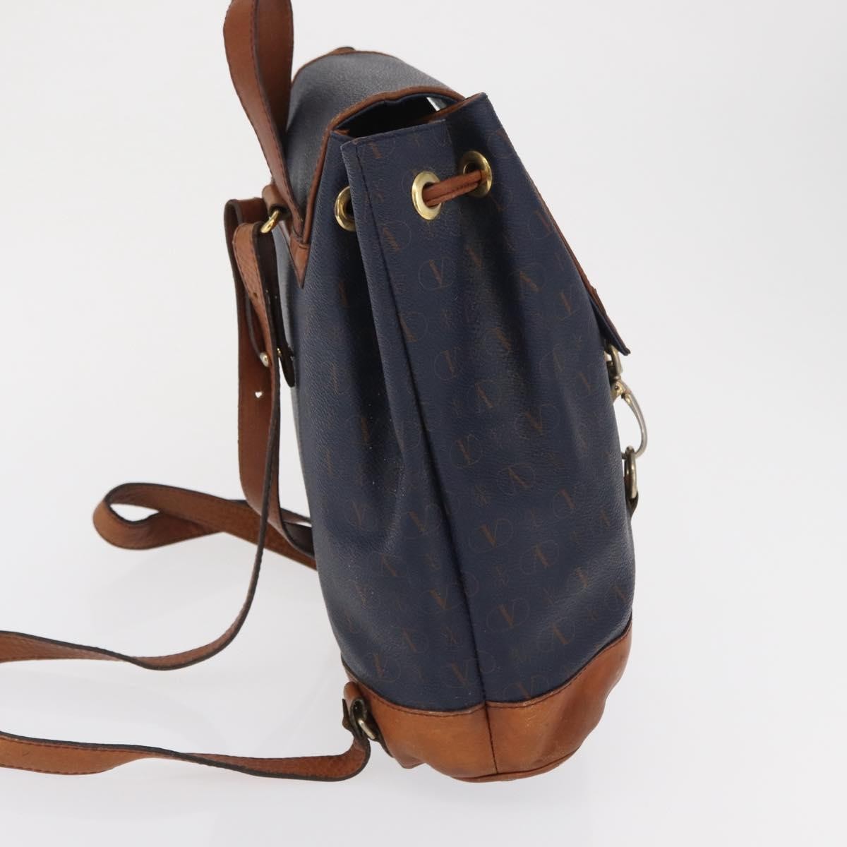 Valentino Garavani Vintage Leather Navy Leather Backpack Bag (Pre-Owned)