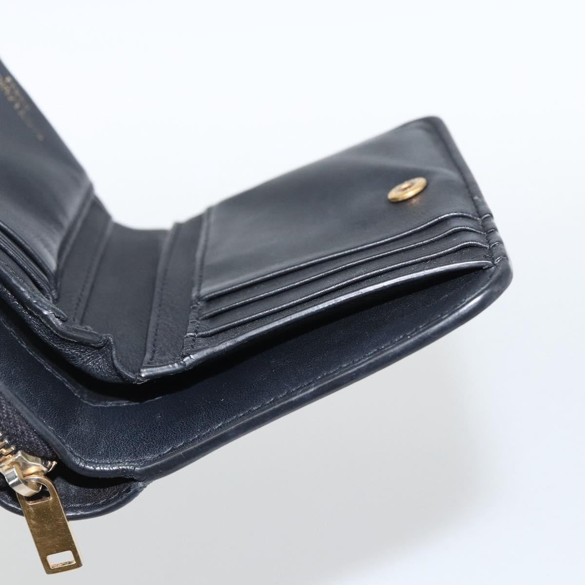 Saint Laurent Classic Monogram Ysl Line Zip Around Leather Black Leather Wallets Accessory (Pre-Owned)