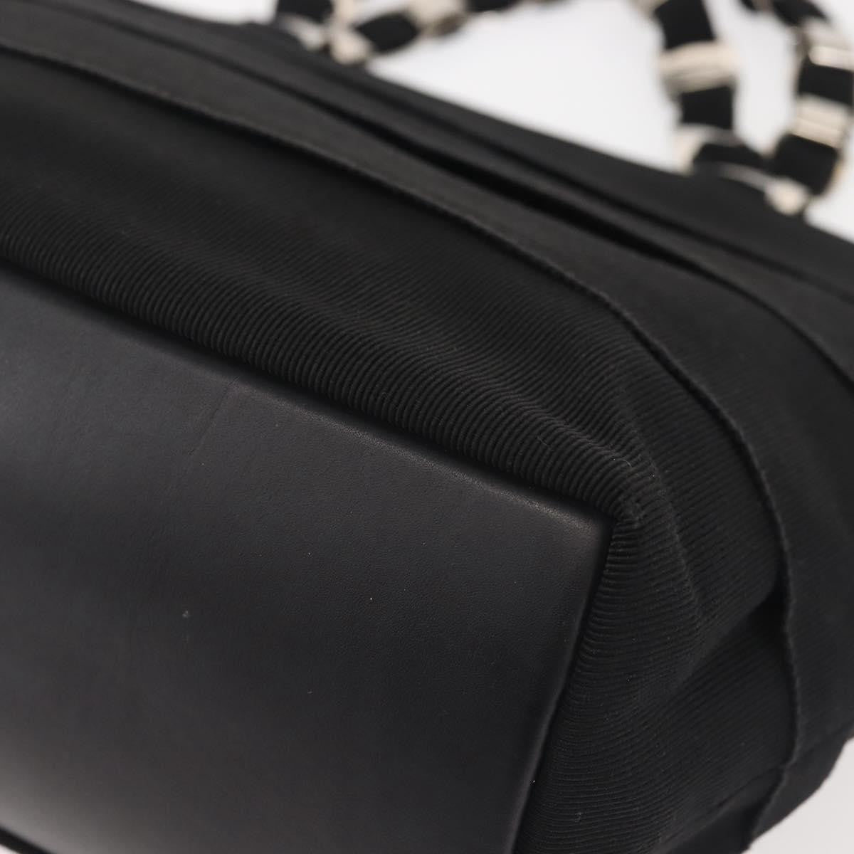 Salvatore Ferragamo Vala Canvas Black Canvas Handbag (Pre-Owned)