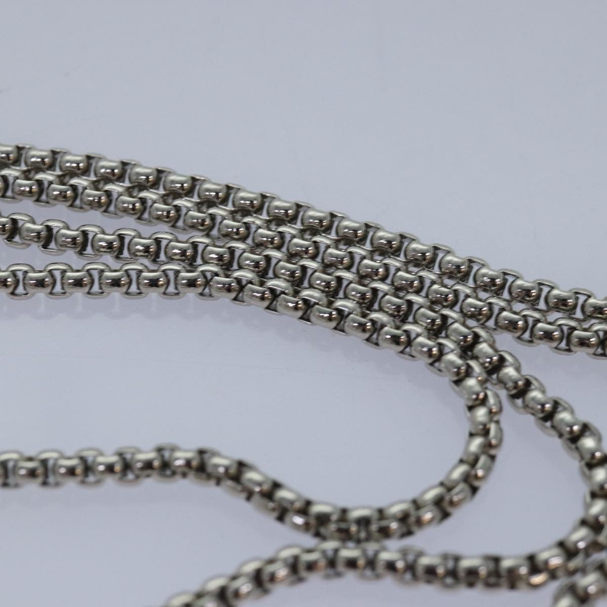 Prada Chain Embellished Leather Silver Leather Wallets Accessory (Pre-Owned)