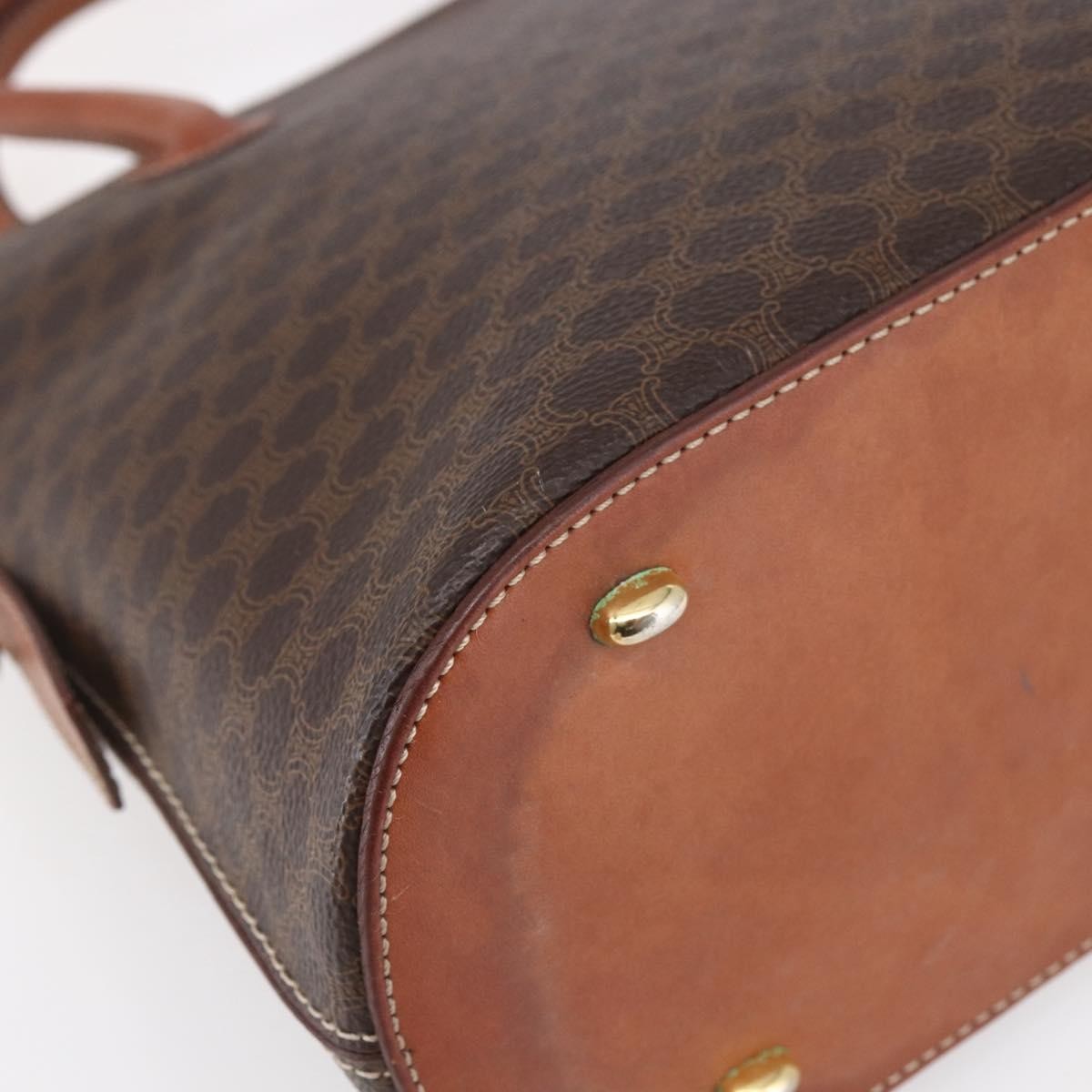 Celine Vintage Macadam Canvas Brown Canvas Handbag (Pre-Owned)
