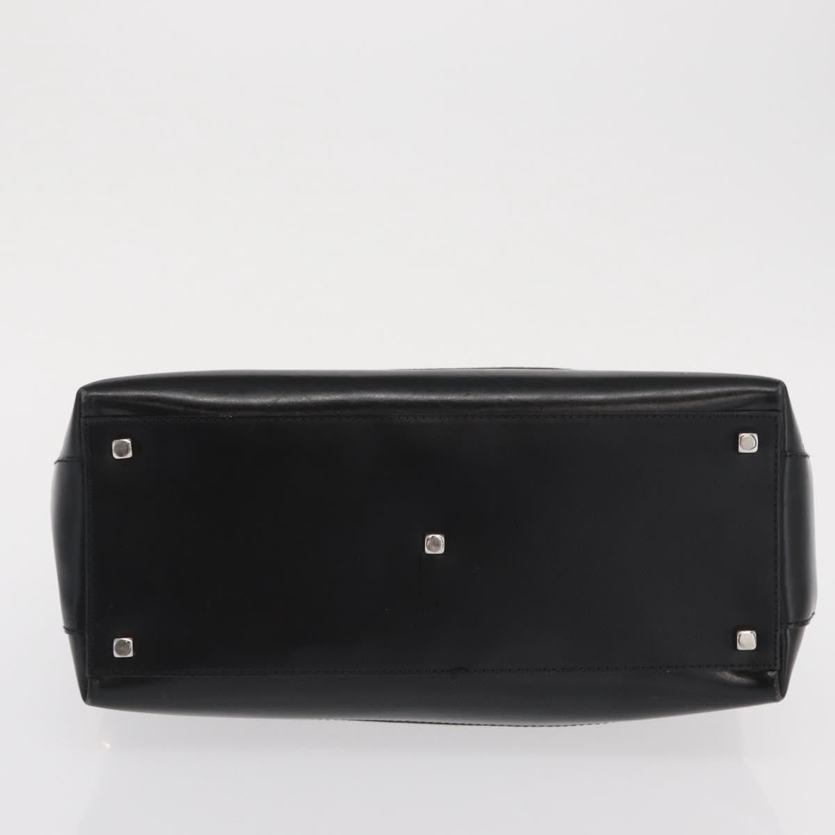 Salvatore Ferragamo Double Gancini Side Buckle Tote Canvas Black Canvas Handbag (Pre-Owned)