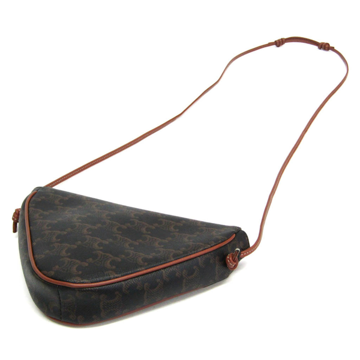 Celine Triangle Triomphe Coated Canvas Brown Canvas Crossbody Bag Bag (Pre-Owned)