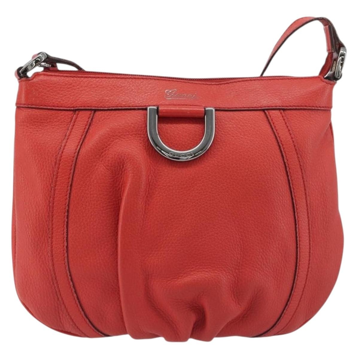Gucci Abbey Leather Red Leather Shoulder Bag Bag (Pre-Owned)