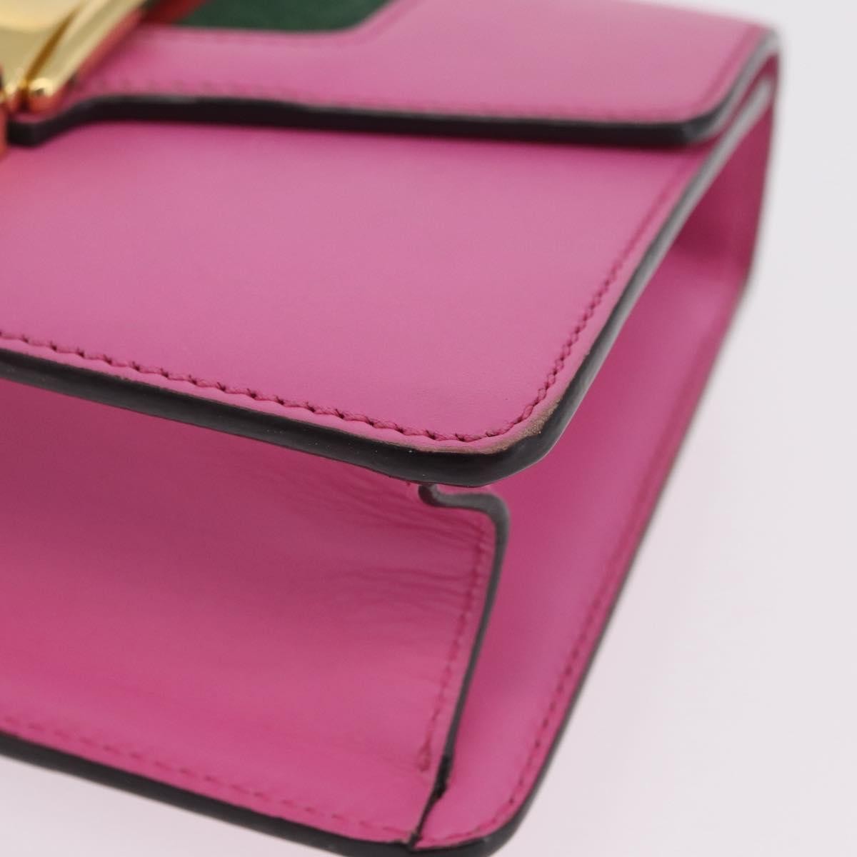 Gucci Sylvie Chain Leather Pink Leather Shoulder Bag Bag (Pre-Owned)