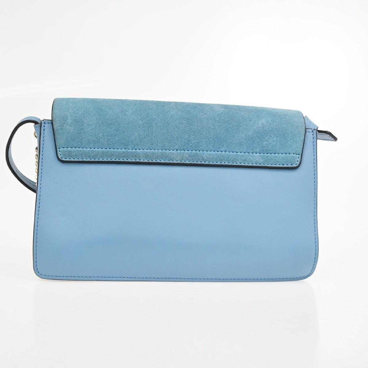 Chloe Faye Leather And Suede Blue Leather Shoulder Bag Bag (Pre-Owned)