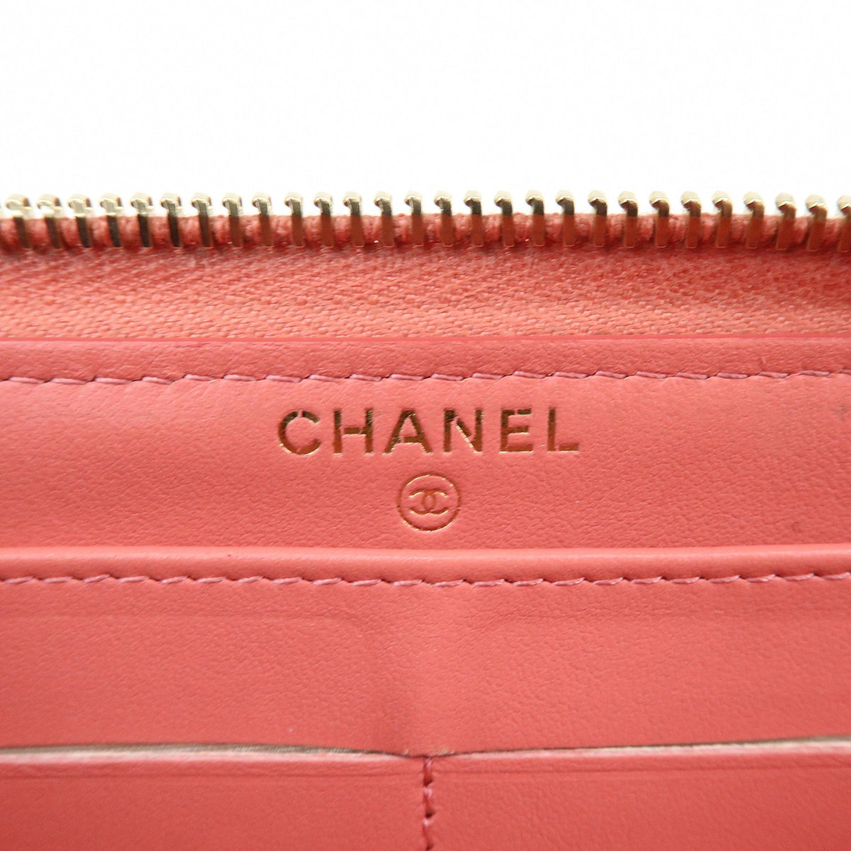 Chanel Zip Around Organizer Quilted Caviar Pink Leather Wallets Accessory (Pre-Owned)