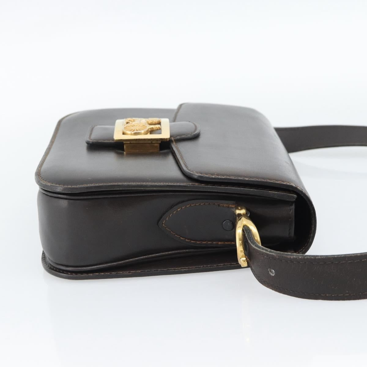 Celine Horse Carriage Leather Brown Leather Shoulder Bag Bag (Pre-Owned)