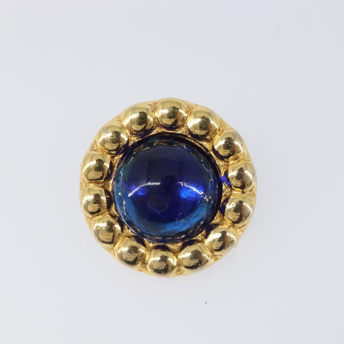 Chanel Vintage Round Clip-On Metal Gold Metal Earrings Jewelry (Pre-Owned)
