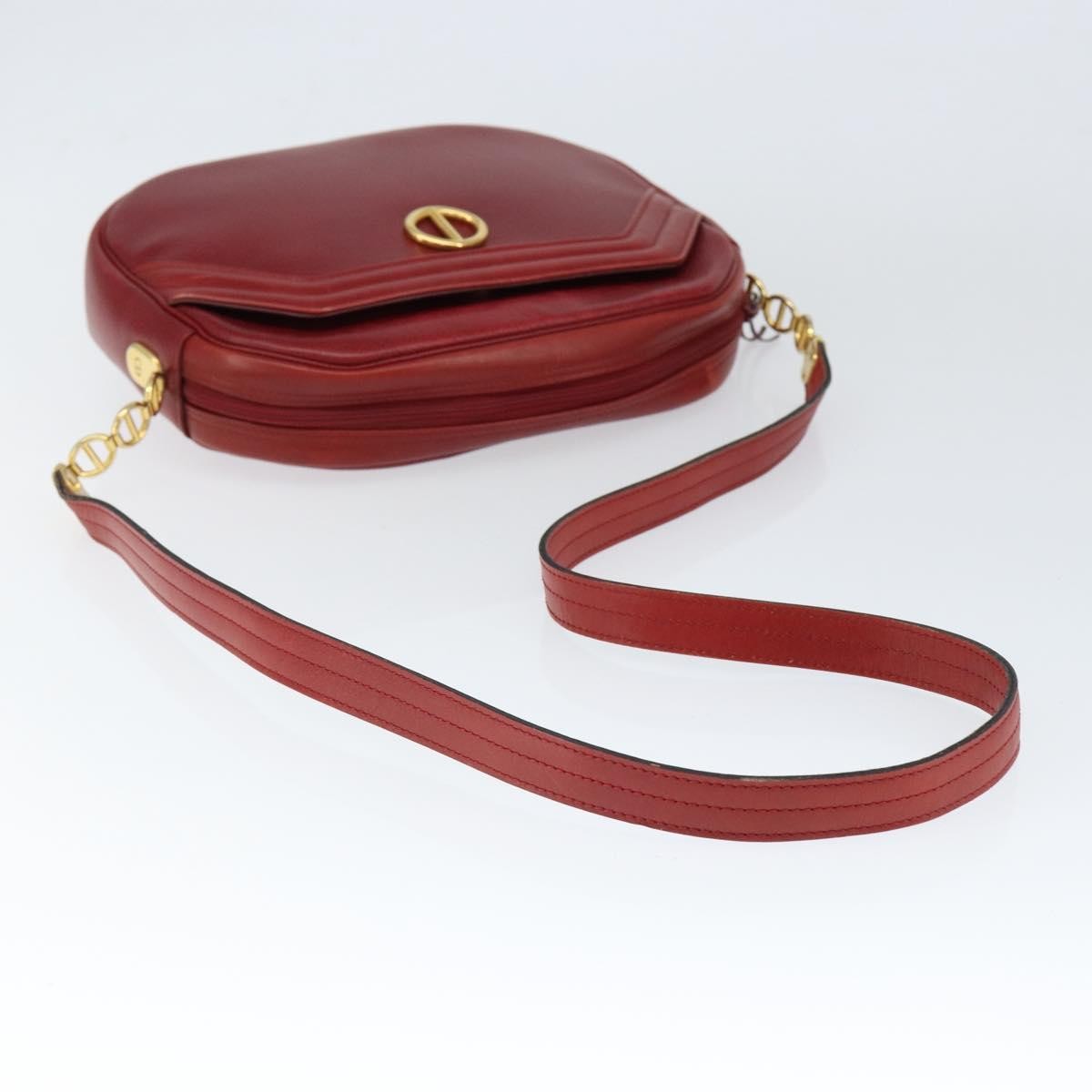 Christian Dior Vintage Leather Red Leather Shoulder Bag Bag (Pre-Owned)