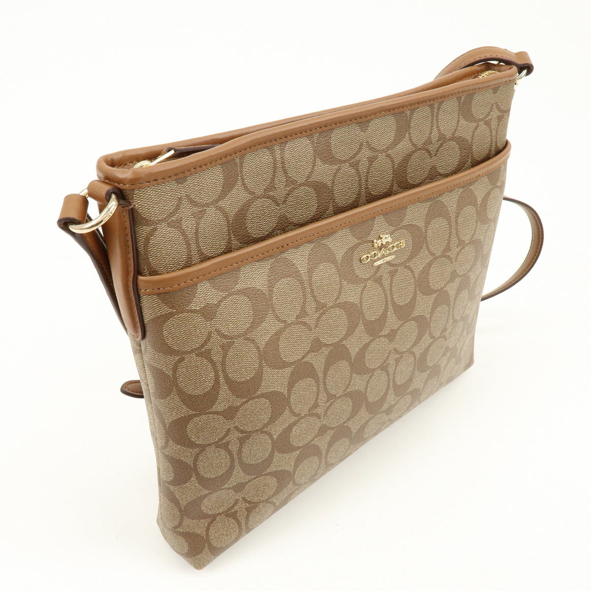 Coach Shoulder Canvas Brown Canvas Handbag (Pre-Owned)