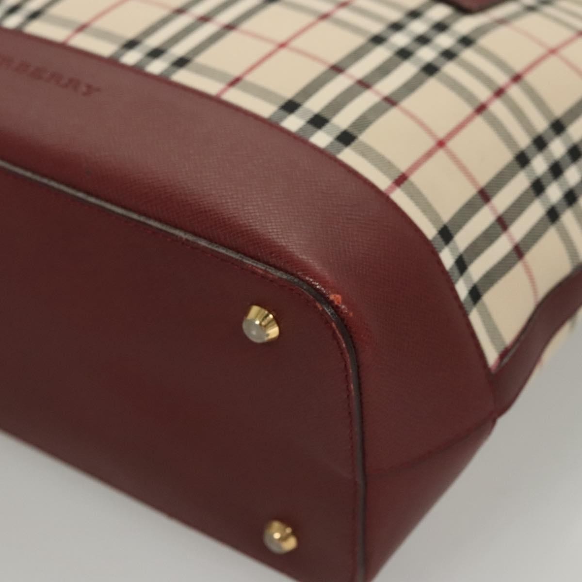 Burberry Nova Check Nova Check Canvas And Leather Beige Canvas Handbag (Pre-Owned)