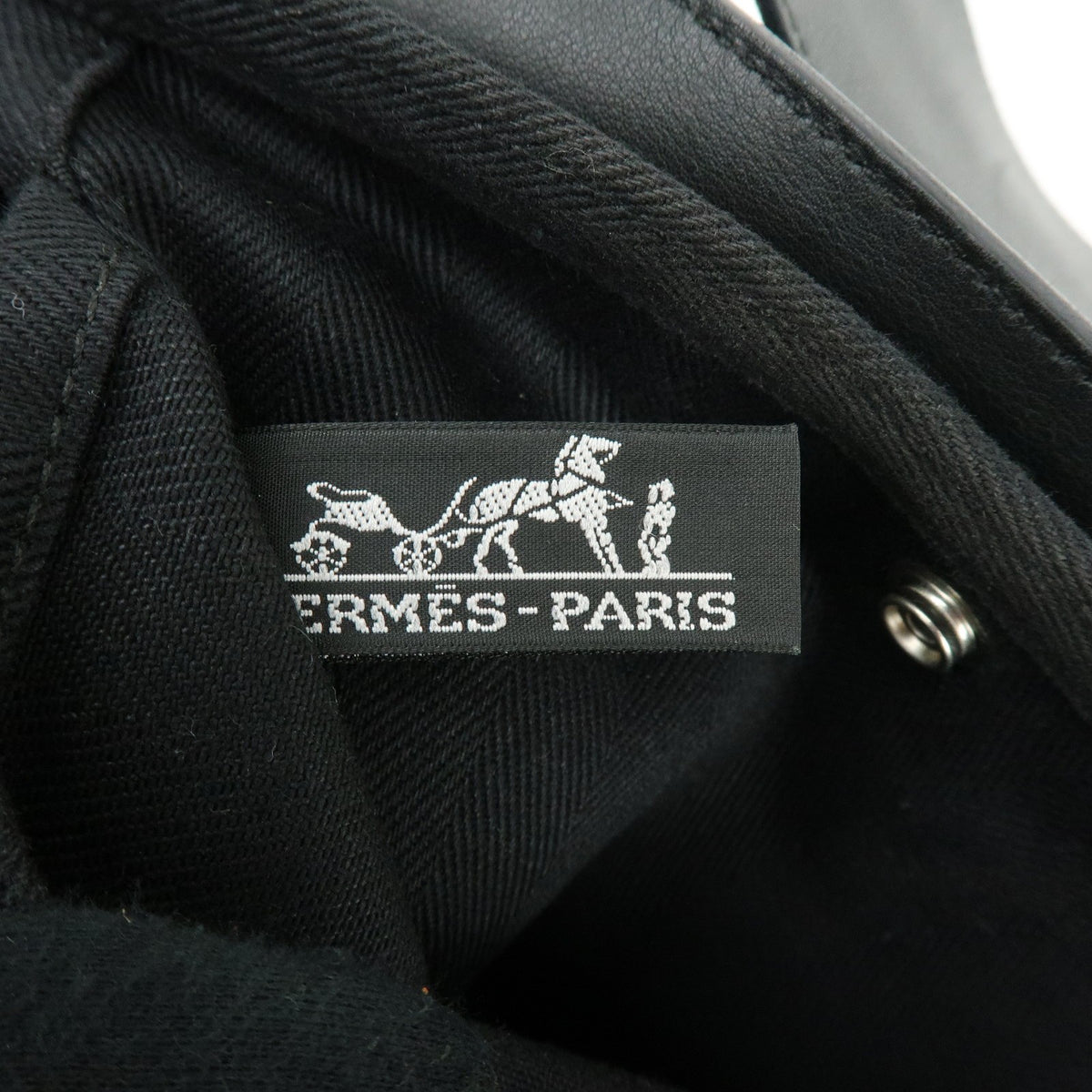 Hermes Valparaiso Toile And Leather Black Canvas Handbag (Pre-Owned)