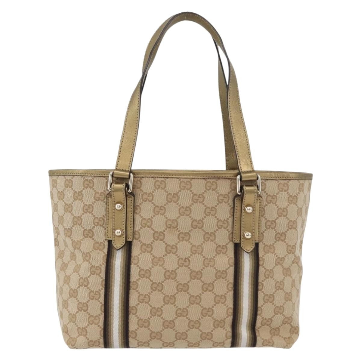 Gucci Jolicoeur Gg Canvas Beige Canvas Tote Bag Bag (Pre-Owned)