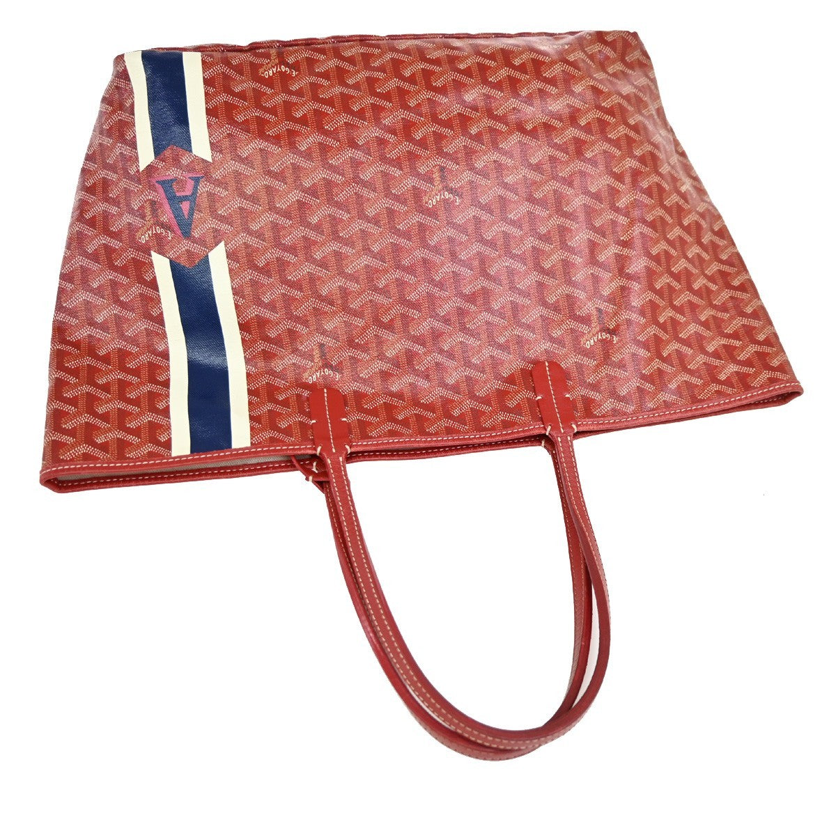 Goyard Saint Louis Reversible Coated Canvas And Printed Canvas Red Canvas Tote Bag Bag (Pre-Owned)