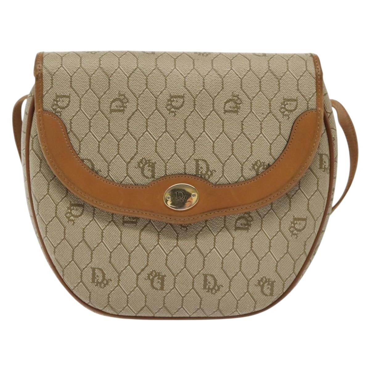Christian Dior Vintage Honeycomb Canvas Beige Canvas Bag (Pre-Owned)