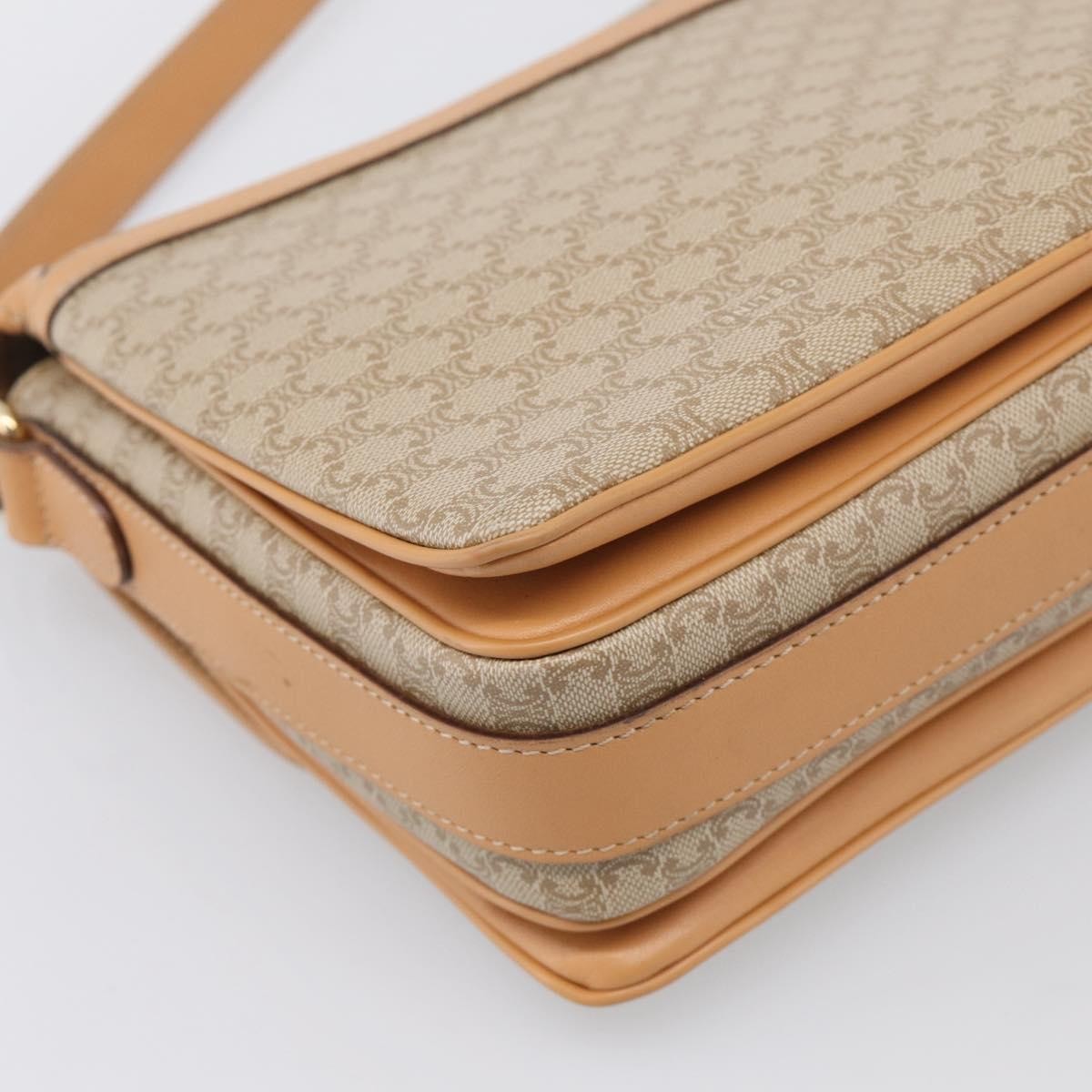 Celine Macadam Shoulder Canvas Beige Canvas Crossbody Bag Bag (Pre-Owned)