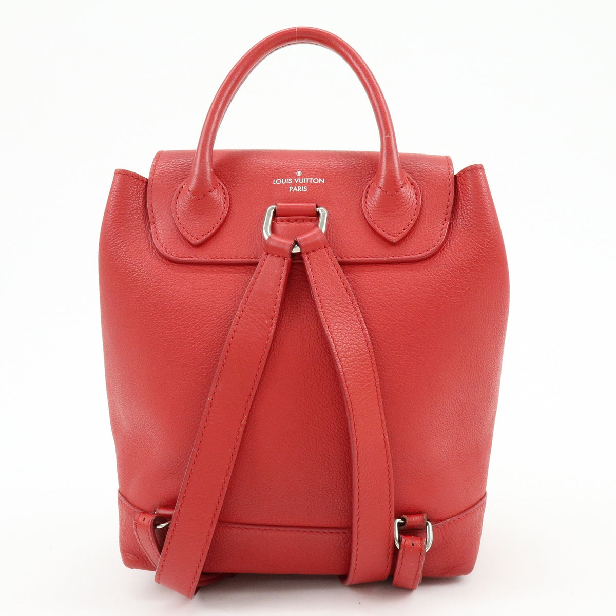 Louis Vuitton Lockme Leather Red Leather Backpack Bag (Pre-Owned)