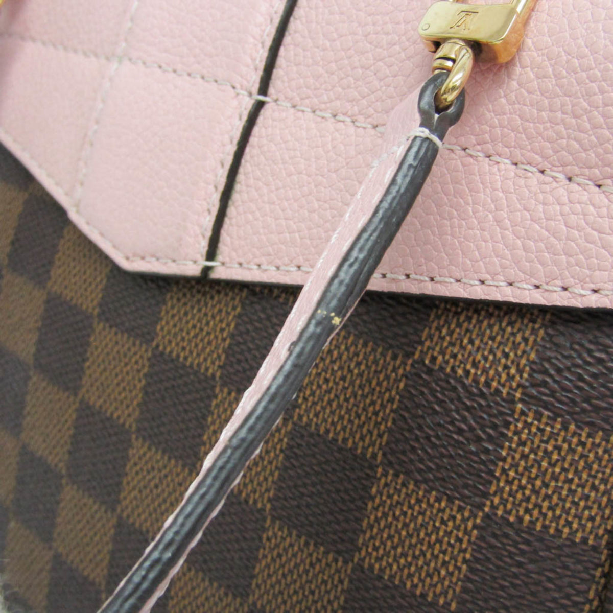 Louis Vuitton Clapton Damier And Leather Brown Canvas Backpack Bag (Pre-Owned)
