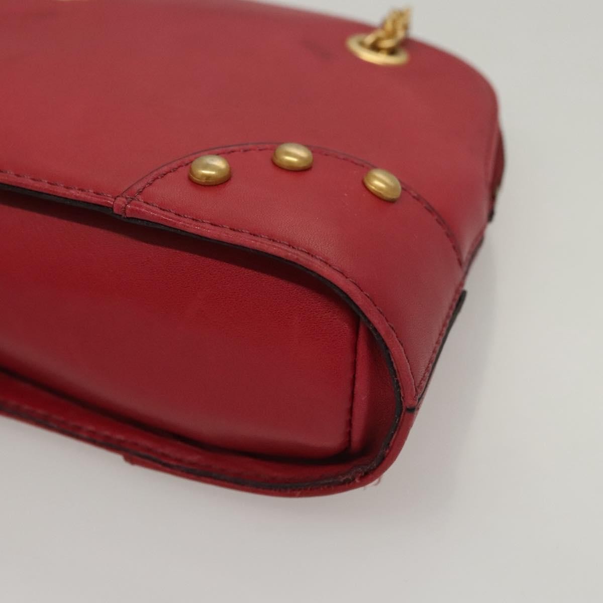 Celine Vintage Leather Red Leather Shoulder Bag Bag (Pre-Owned)