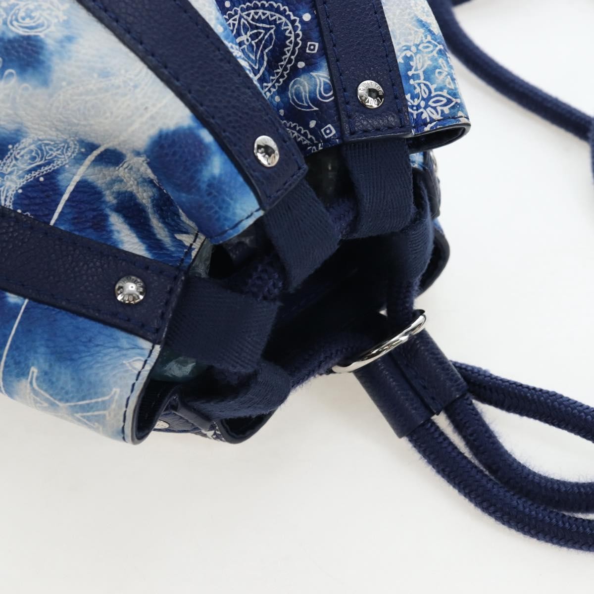 Louis Vuitton Randonnee Limited Edition Monogram Bandana Leather Blue Canvas Shoulder Bag Bag (Pre-Owned)