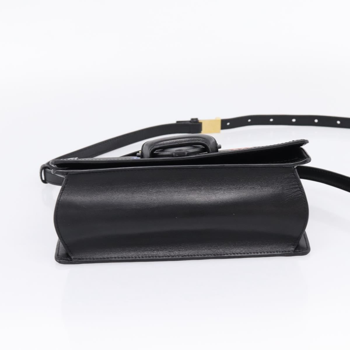 Loewe Barcelona Printed Leather Black Leather Shoulder Bag Bag (Pre-Owned)
