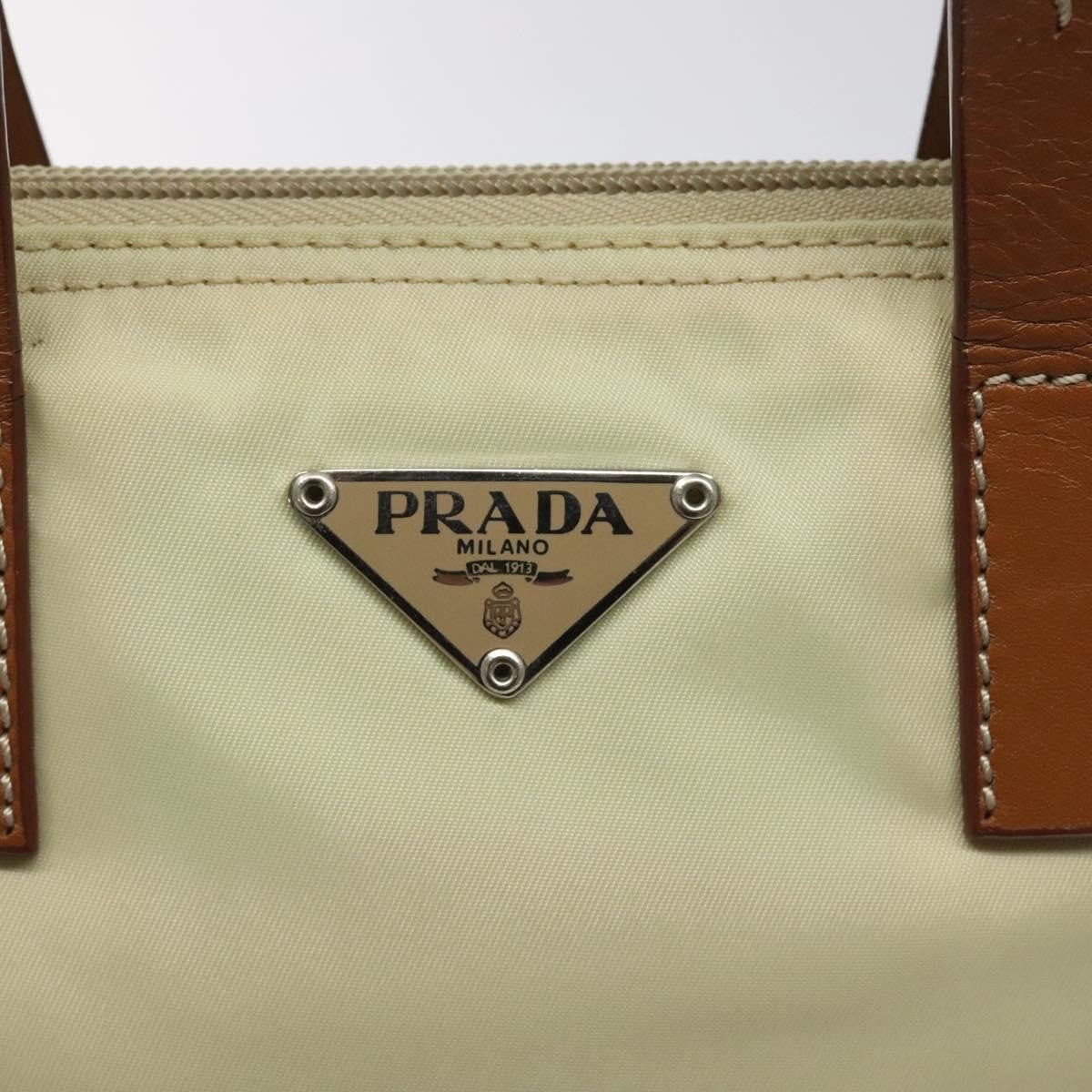 Prada Vintage Tote Tessuto White Nylon Tote Bag Bag (Pre-Owned)
