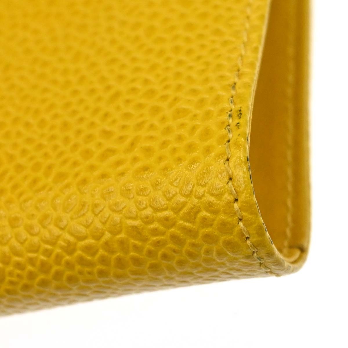 Chanel Vintage Cc Phone Holder Caviar Yellow Leather Clutche & Pouche Bag (Pre-Owned)