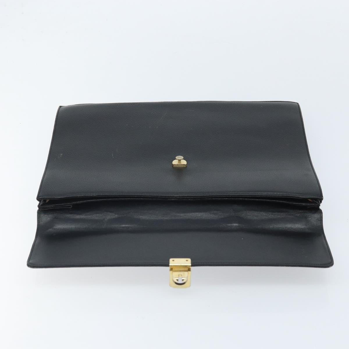 Burberry Vintage Vintage Check Coated Canvas Black Leather Handbag (Pre-Owned)