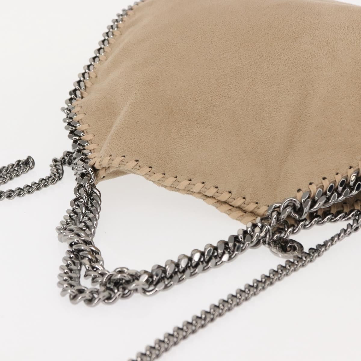Stella Mccartney Falabella Fold Over Shaggy Deer Beige Polyester Crossbody Bag Bag (Pre-Owned)