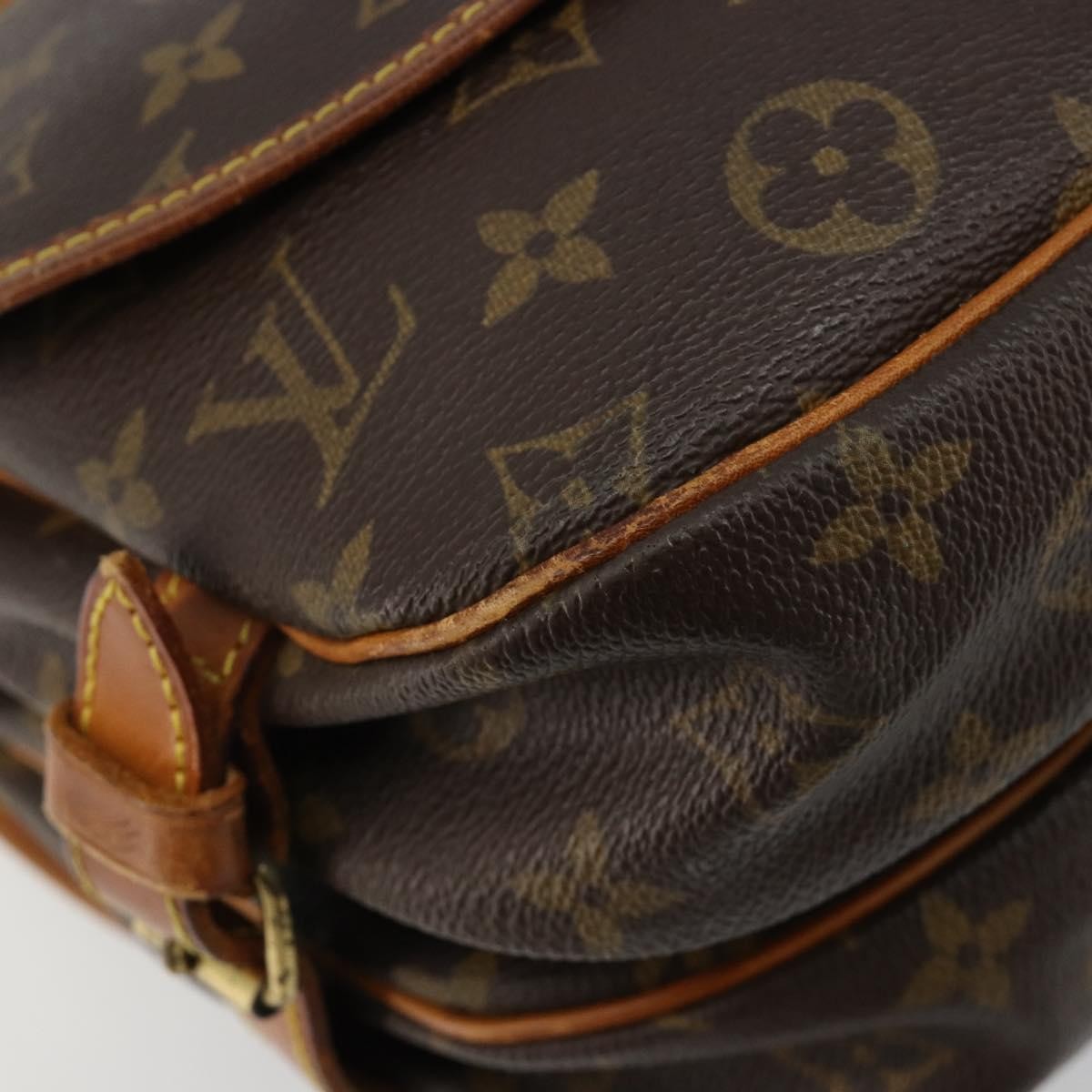 Louis Vuitton Saumur Monogram Canvas Brown Canvas Shoulder Bag Bag (Pre-Owned)