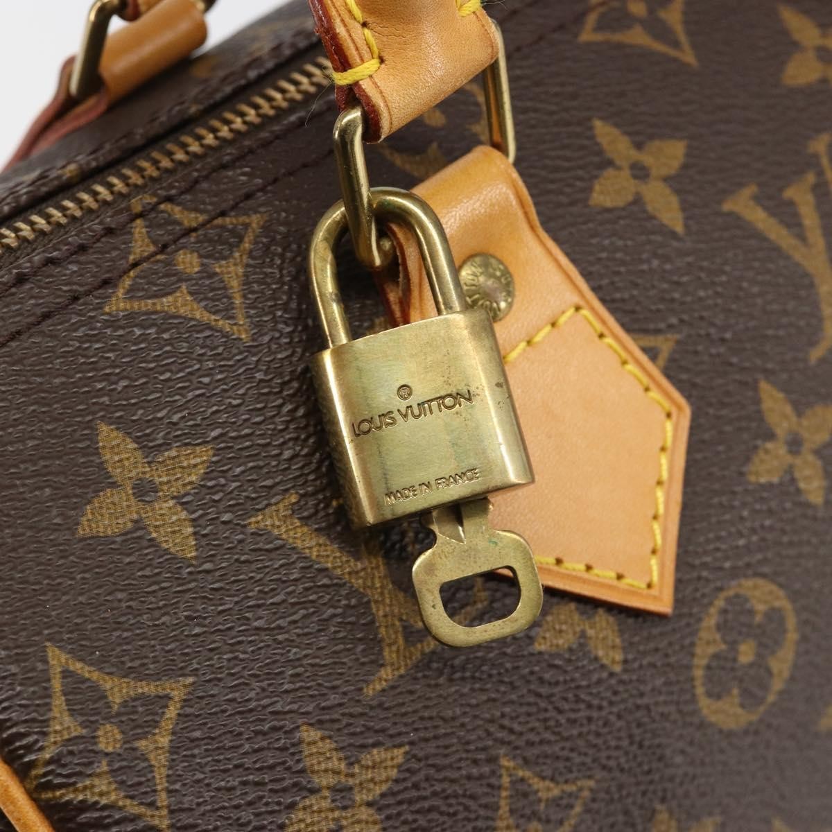 Louis Vuitton Speedy Monogram Canvas Neutral Canvas Handbag (Pre-Owned)