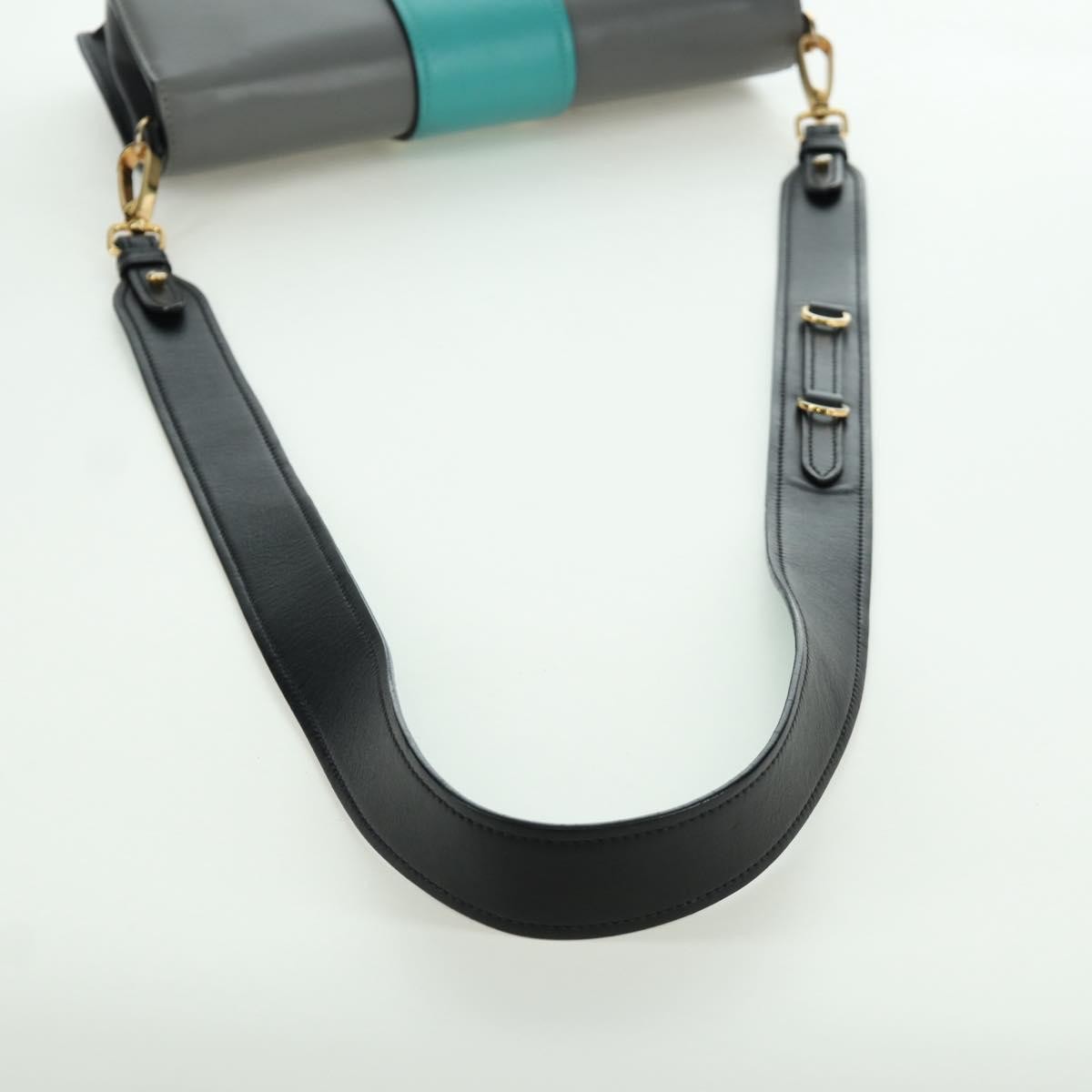 Prada Metal Ribbon City Calfskin Gray Leather Shoulder Bag Bag (Pre-Owned)