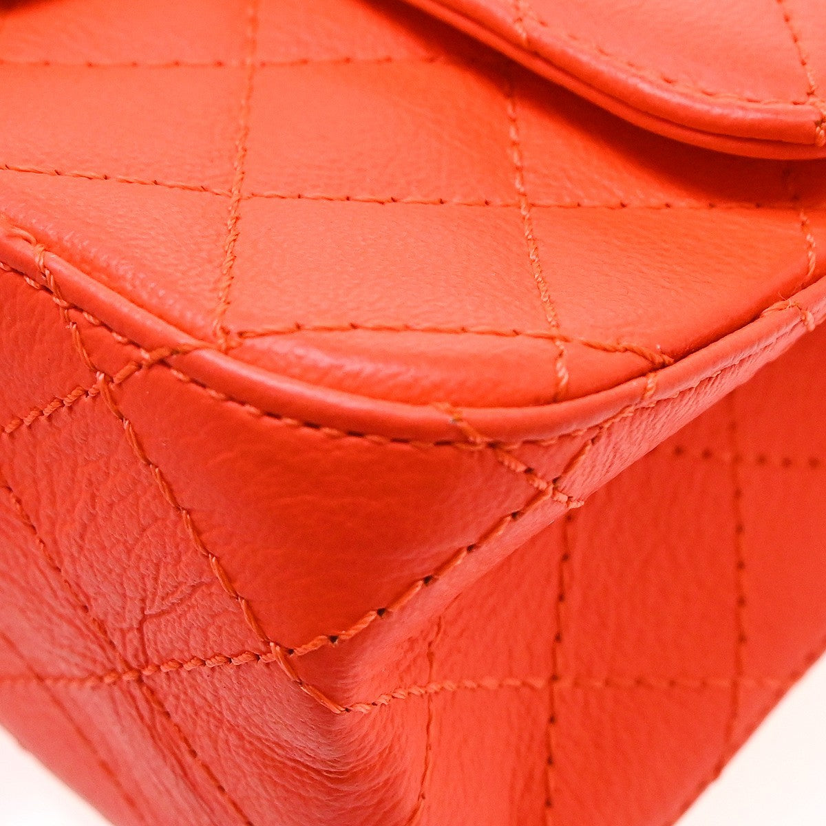 Chanel So Black Reissue 2.55 Flap Quilted Aged Calfskin Orange Leather Shoulder Bag Bag (Pre-Owned)