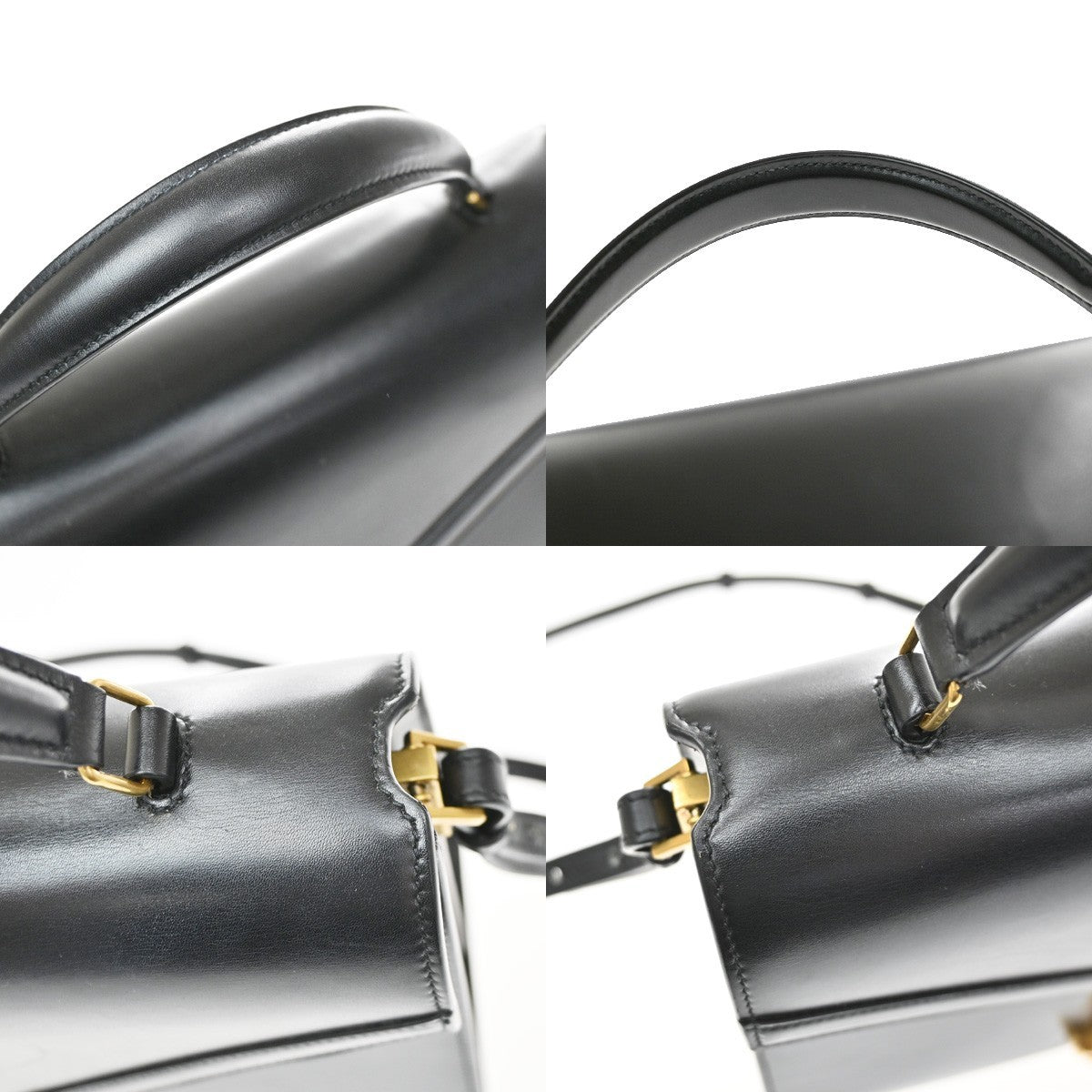Saint Laurent Cassandra Leather Black Leather Shoulder Bag Bag (Pre-Owned)