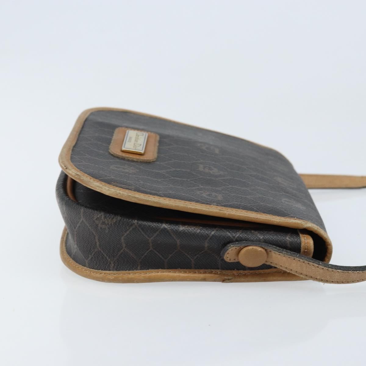 Christian Dior Vintage Honeycomb Flap Canvas And Leather Black Canvas Shoulder Bag Bag (Pre-Owned)