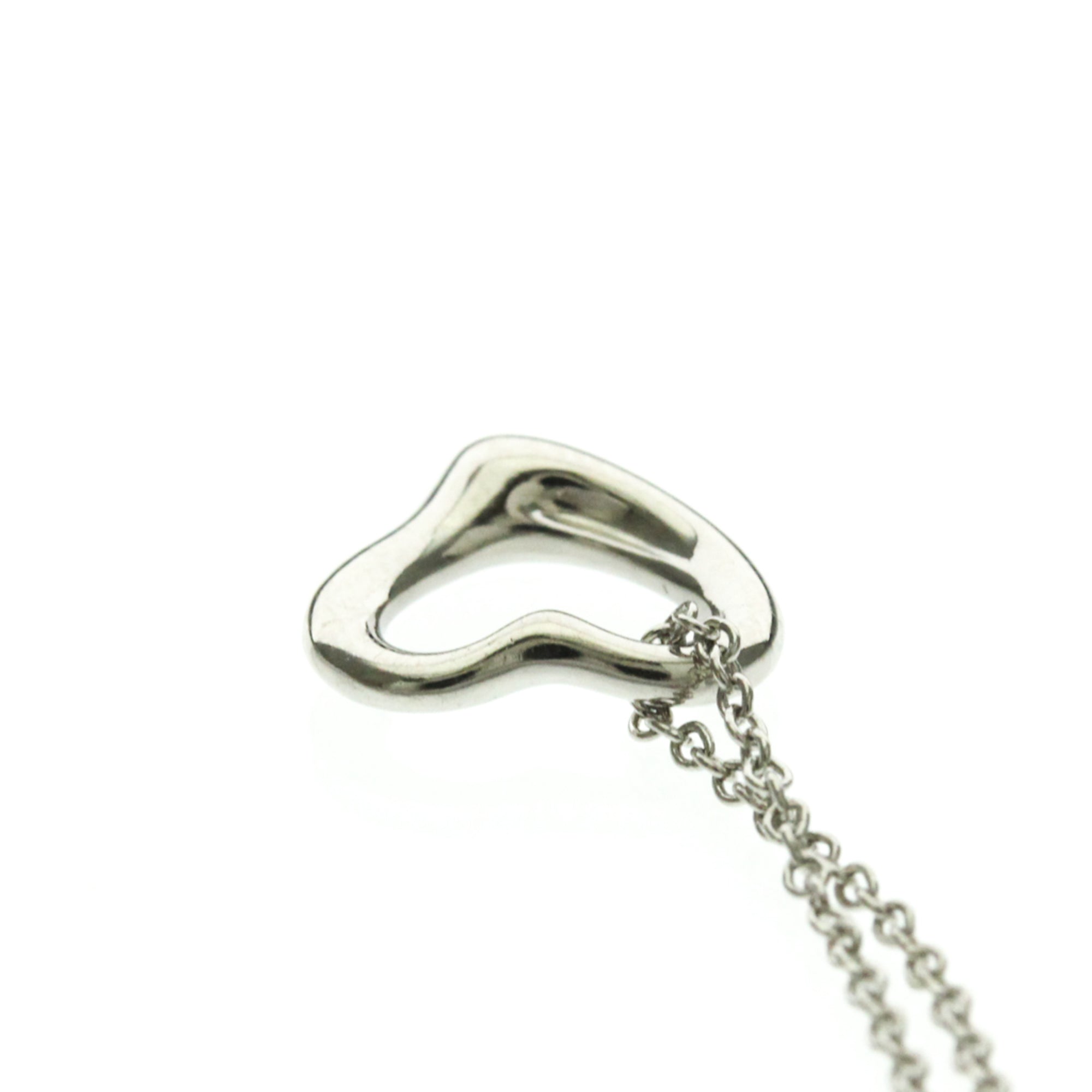 Tiffany & Co. Elsa Peretti Open Heart Pendant Platinum Silver Platinum Necklace Jewelry (Pre-Owned)