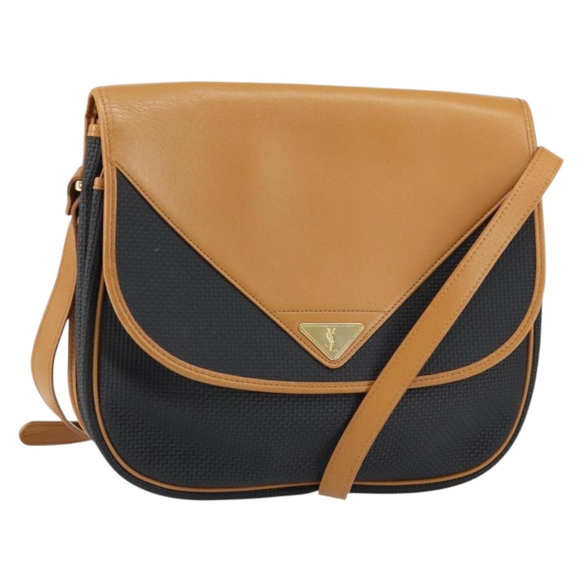 Saint Laurent Vintage Leather Beige Leather Shoulder Bag Bag (Pre-Owned)
