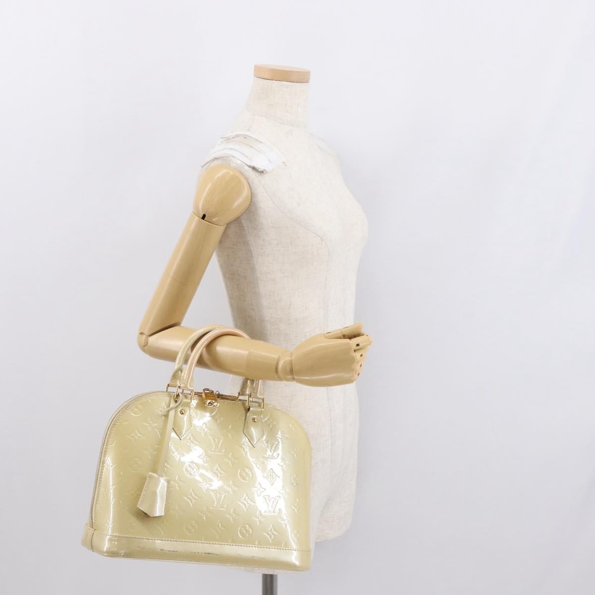 Louis Vuitton Alma Monogram Vernis Beige Patent_Leather Handbag (Pre-Owned)