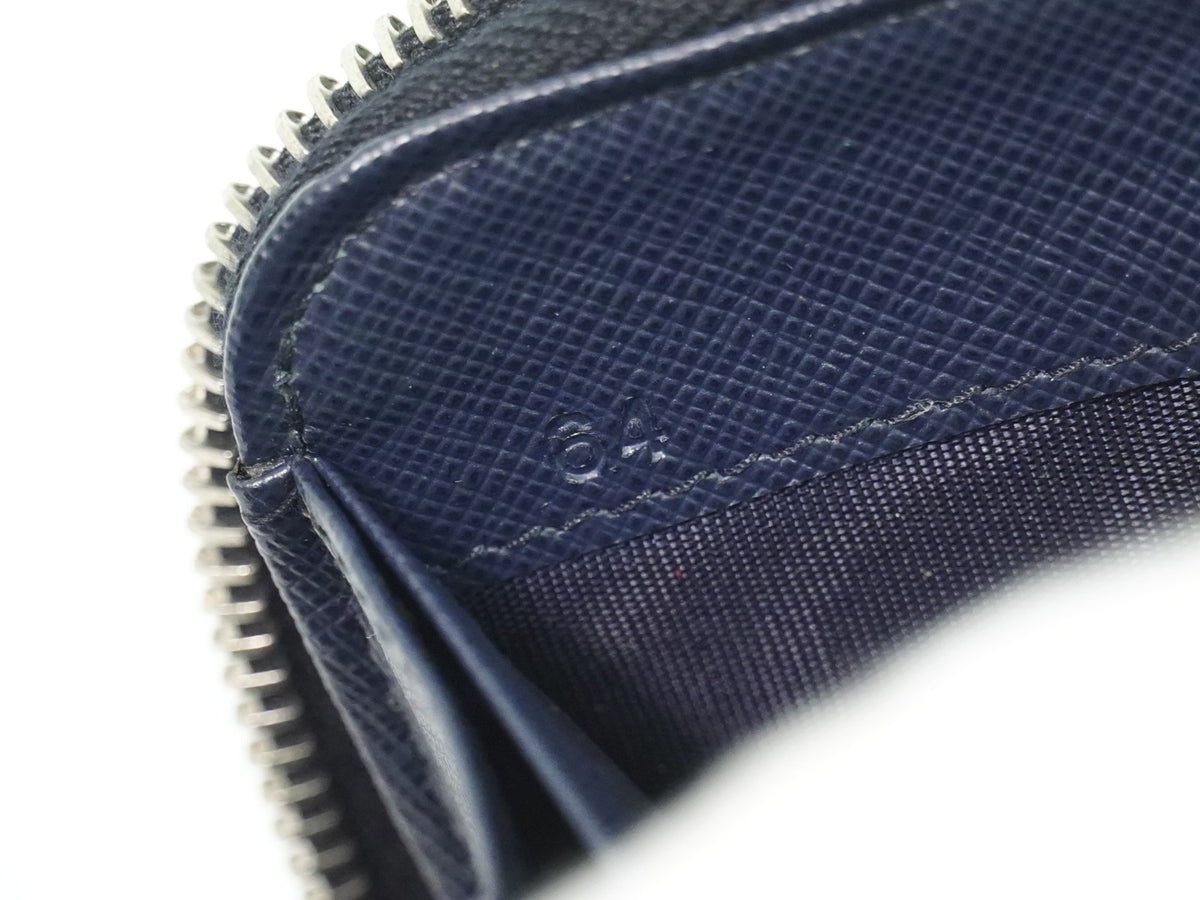 Prada Saffiano Leather Navy Leather Wallets Accessory (Pre-Owned)