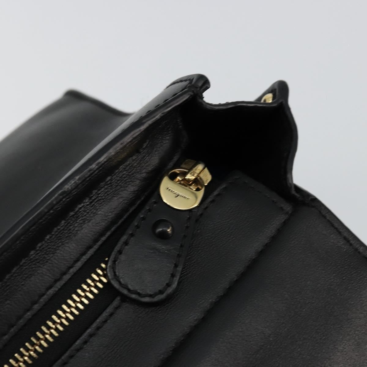 Salvatore Ferragamo Sofia Satchel Leather Black Leather Handbag (Pre-Owned)