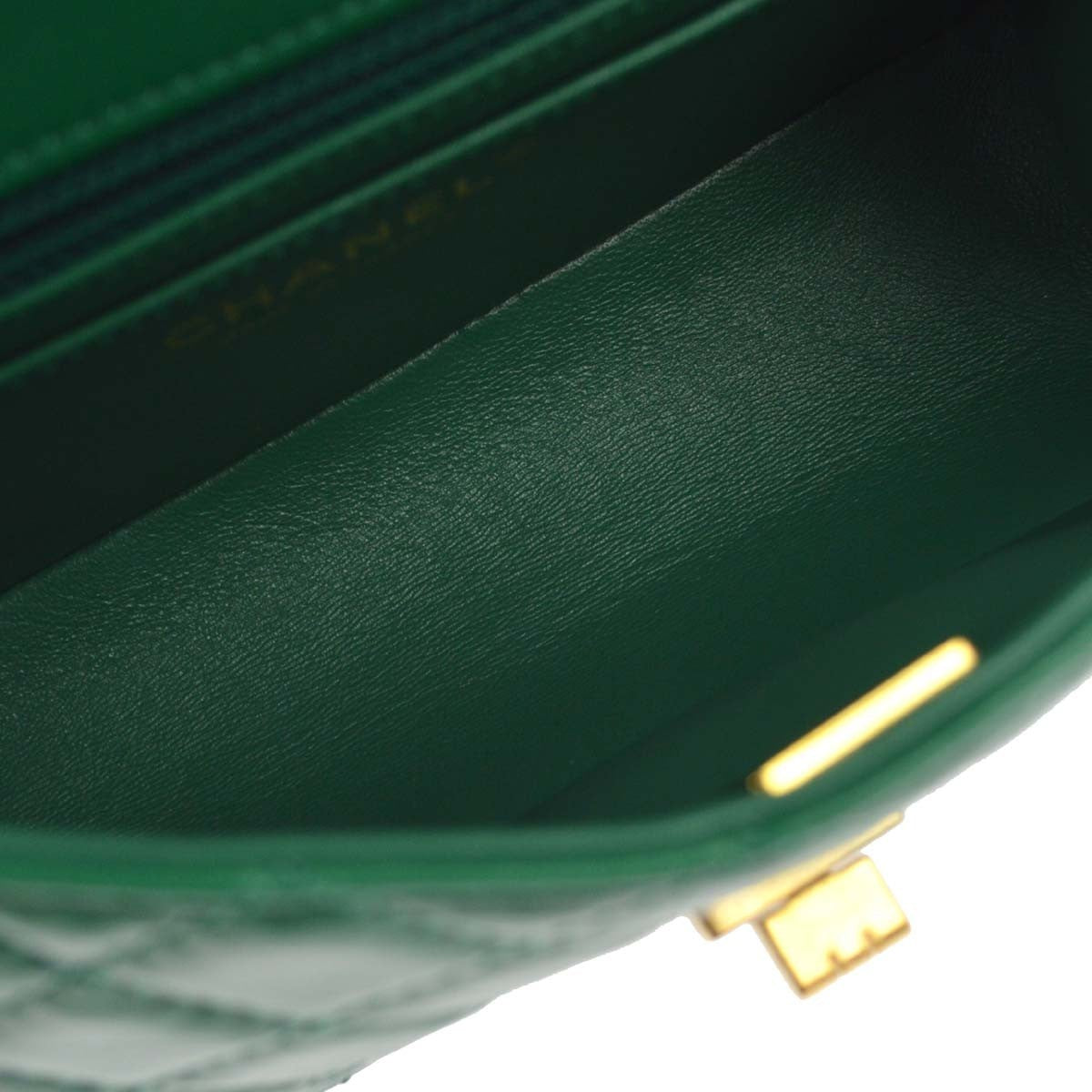 Chanel 2.55 Leather Green Calfskin Shoulder Bag Bag (Pre-Owned)
