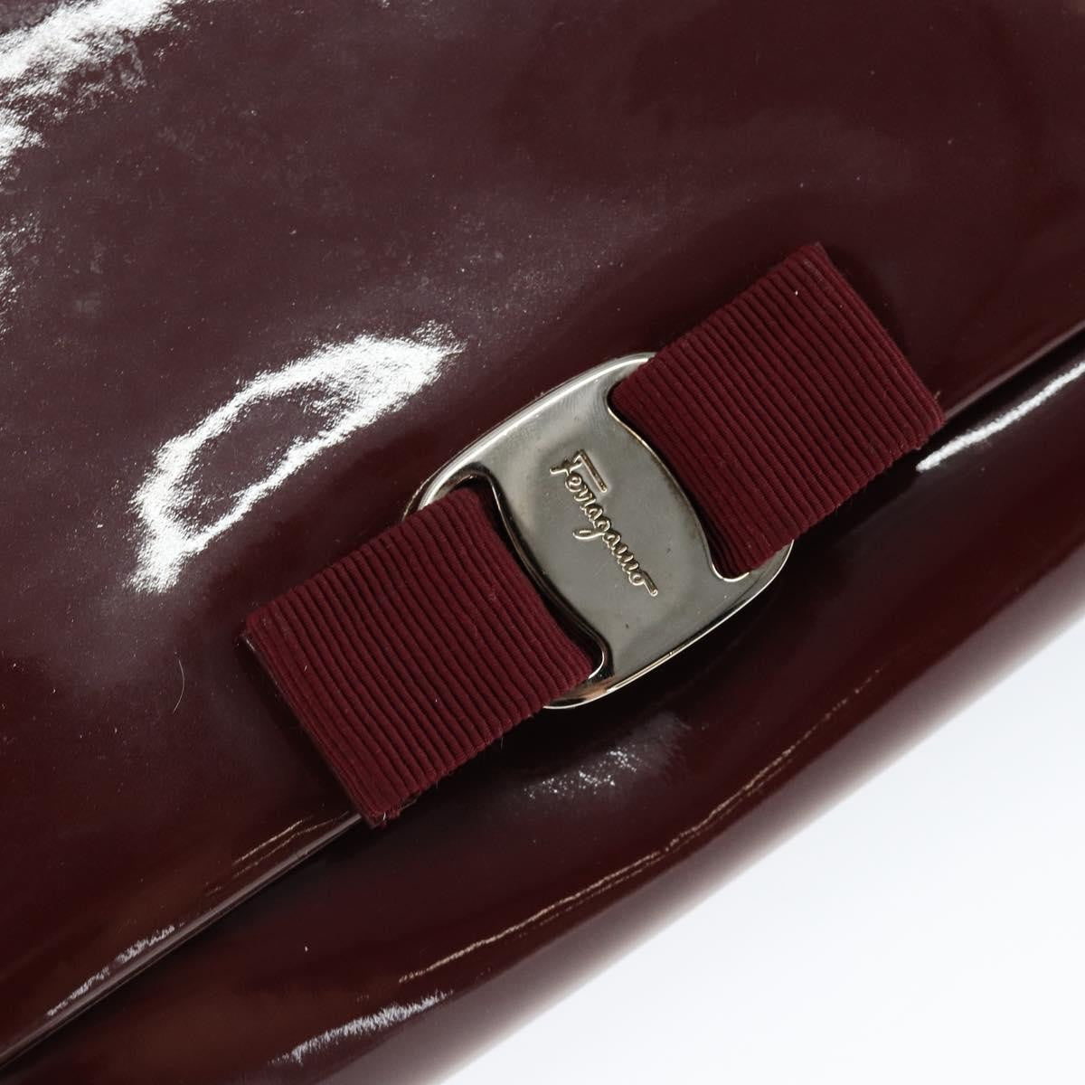 Salvatore Ferragamo Vala Chain Patent Leather Red Patent_Leather Shoulder Bag Bag (Pre-Owned)