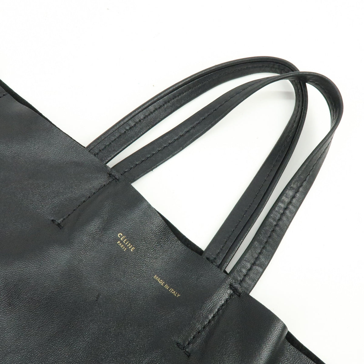 Celine Vertical Cabas Leather Black Leather Tote Bag Bag (Pre-Owned)