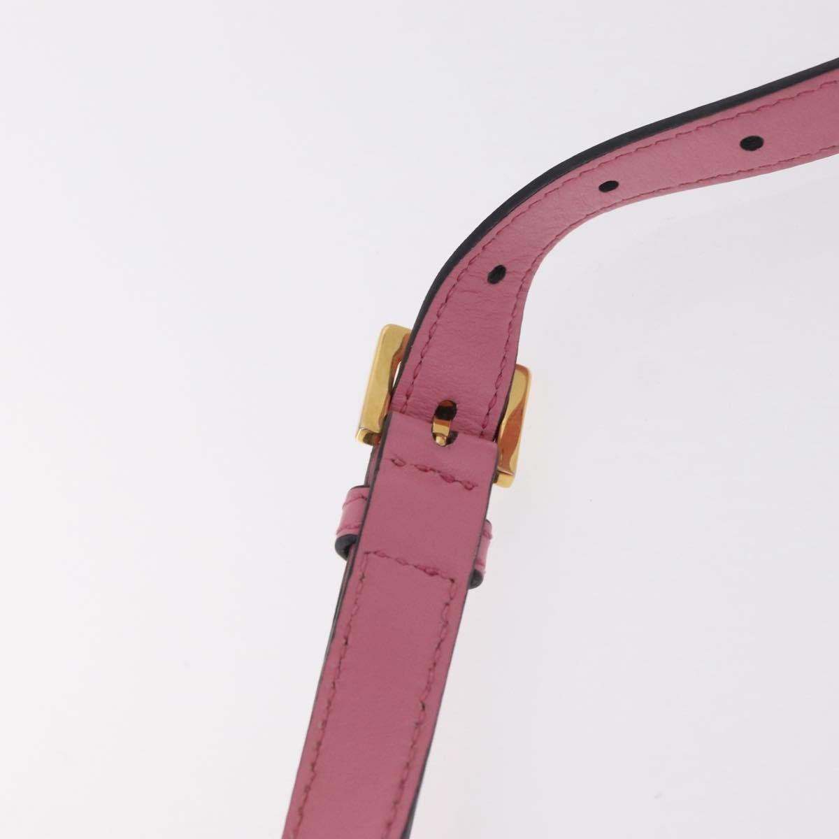 Miu Miu Madras Crystal Buckle Leather Pink Leather Shoulder Bag Bag (Pre-Owned)