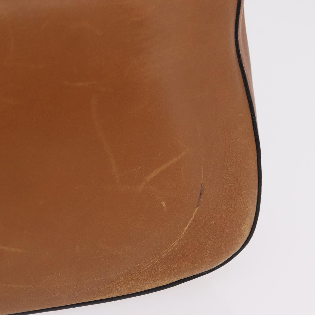 Prada Shoulder Leather Brown Leather Shoulder Bag Bag (Pre-Owned)