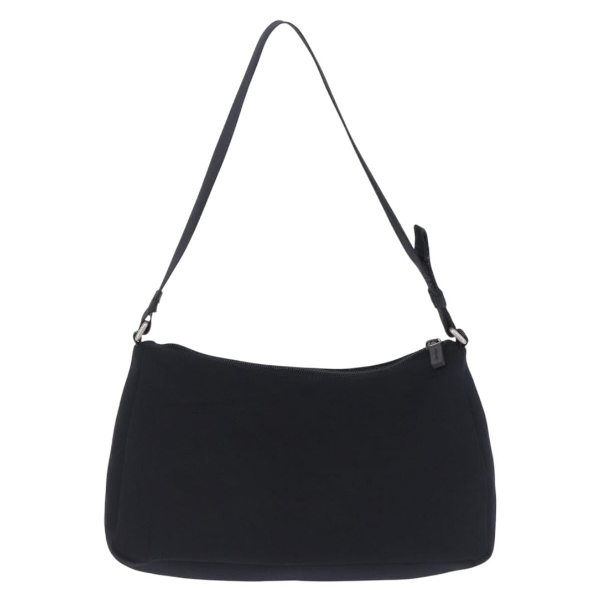 Miu Miu Shoulder Leather Black Nylon Shoulder Bag Bag (Pre-Owned)